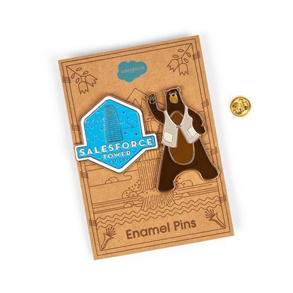 Salesforce Tower &amp; Codey Character Pin Set